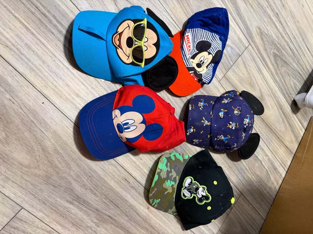 Disneyland Baseball Hat Cap Blue Mickey Mouse Ears Sunglasses Size Toddler lot